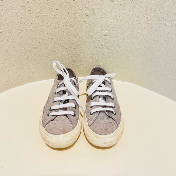 Converse Kids Custom Rare Unisex Low Top Lilac Leather Sneakers 11 - Picture 5 of 7